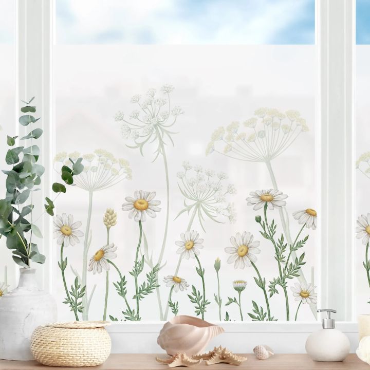 Artsy Home Blackout and Privacy Sticker for Window Achillea and daisy 1 ...