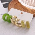 New Jewelry Fashion Trend Earrings Rings Resin Color Girls Ladies Suit Earrings Big Metal Gold Acrylic KISSWIFE Rings. 