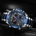 NAVIFORCE  Nf9171 Double Time Digital Analog Stainless Steel Waterproof Military Watch. 