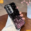 Linman For Vivo V40 Lite 5G And Vivo Y200 5G Soft Case (Both Models Are The Same Phone) Pretty SaHigh Quality kura Flower Four Corners Anti-fall Cover Has 6 Colors Black Golden Silver Blue Pink Purple. 
