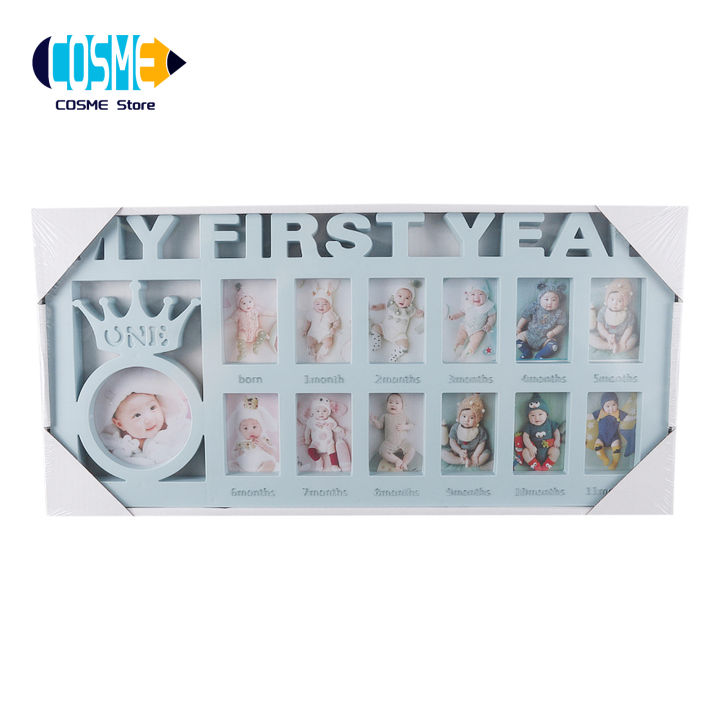 Creative Photo Stand Combined Decorative Photo Frame with 12 Month Slots Home Decor