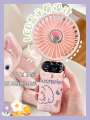 Aromatherapy Handheld Silent Rechargeable Small Student Cute Portable Foldable Neck Hanging Fan. 