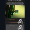 MEROCA Mountain Bike Flat Pedals MTB Pedals with Light Aluminum Alloy Folding Bike Pedals Road Bike Pedals with Safety Warning Replacement Bike Pedals. 