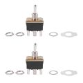 fasdaga 2X AC 250V/10A 125V/15A DPDT 3 Position ON/OFF/ON 6 Pins Toggle Switch Black+Silver. 