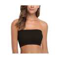 Black Padded, Non-Wired Seamless Tube Bra (Free Size). 