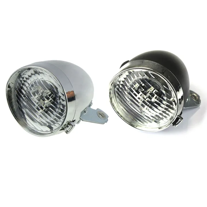 fasdaga%202x%20Retro%20Bicycle%20Bike%20Accessory%20Front%20Light%20Bracket%20Vintage%203LED%20Headlight%20(Black&Silver)%20-%20Image%206