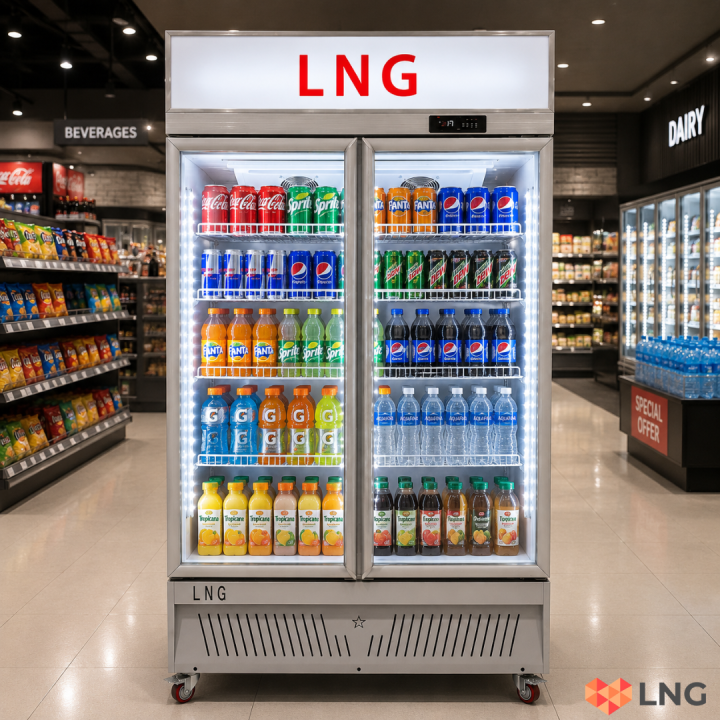 LNG 700L Visi Cooler (Air Cooling) – Double Aluminum Door– LNGSC700 ...