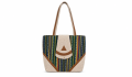 Elegant Cotton Top-Handle Bag with Geometric Design for Women. 
