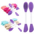 1 Piece Silicone Face Mask Applicator, 2 in 1 Double-Sided Facial Scrubber Brush Tool, Double-Head Manual Cleansing Brush for Deep Gentle Exfoliating. 