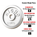 2.5 Kg Weight  Plates, Pack of 4 Pieces, Total 10 kg Weight Plate. 