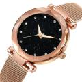 Diamond Dial Analog Casual Mesh Steel Magnet Strap Watch For Women. 