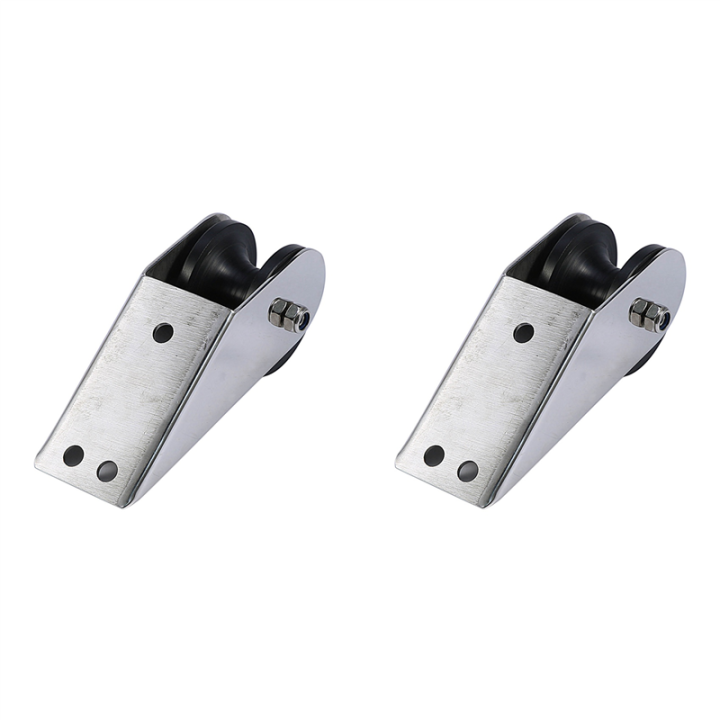 2X Marine Stainless Steel Boat Bow Anchor Roller Bracket Rollers for Yacht(Black)