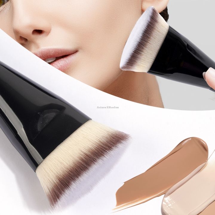 Asinrn ERosIon MAANGE 1/2PCS Flat Top Foundation Makeup Brush for Liquid Blending Powder Blush Brush Soft Brtisle Portable Cosmetic Makeup Tool