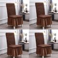 Dining Room Stretchy Chair Covers With Skirt, 4 Pcs Set. 