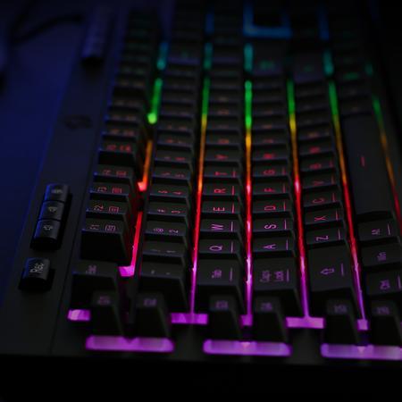 Redragon K512 SHIVA RGB Membrane Gaming Keyboard with Multimedia Keys, 6 Extra On-Board Macro Keys, Dedicated Media Control, Detachable Wrist Rest