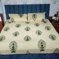Premium Ultra Soft 100% Cotton Extra Large King Size Bed Sheet Set with Rajasthani Design and 2 Matching Pillow Covers. 