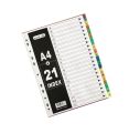 PVC File Divider, 21 Index File  Divider, Separator With 11 Holes. 