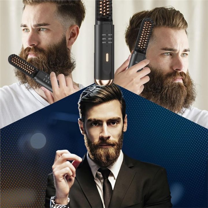 Cordless%20for%20Men%20Beard%20Straightener:Heated%20Beard%20Brush,%20Electric%20Hot%20Comb,%20Anti-Scald%20Mini%20Straightening%20Tool%20-%20Image%204