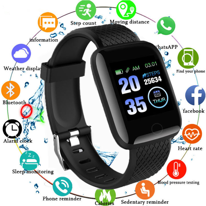 116 Plus IP67 Waterproof Smart Wristband Bracelet With Blood Pressure Heart Rate Monitor For Men Women