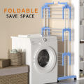 4-Tier Foldable Clothes Drying Rack | Space-Saving Metal Laundry Stand with Side Wings & Wheels | Cloth Hanger. 