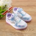 Kid Girl Shiny Colorblock Purple Sneakers. 