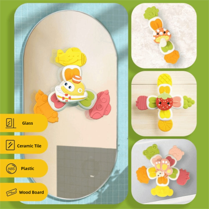 4Pcs%20High%20Quality%20Cute%20Cartoon%20Baby%20Spinning%20Toy%20Interesting%20Portable%20Finger%20Spinning%20Top%20with%20Suction%20Cup%20Bathing%20Toy%20Kid%20-%20Image%203