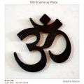 Wooden OM - Peel and Stick on Wall - 2 pc Set - for Pooja Room - Puja Mandir - Home Decor and Wall Decor - 3 to 6 inch by Samaya Panchi. 