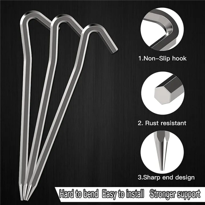 OYPFXMI%20Tent%20Pegs%2024%20PCS%20124cm%20Metal%20Heavy%20Duty%20Tent%20Hooks%20Aluminum%20Alloy%20Rust%20Free%20Camping%20Tent%20Ground%20Pegs%20-%20Image%207