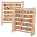 Puzzle Toys English Alphabet Letter Cognitive Toy Arithmetic Cartoon Pattern Wooden Letter Board Bead Abacus Intelligence Early Education Board Baby Gift. 
