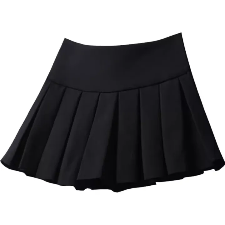Spring%20Autumn%202024%20High%20Waist%20High%20Waist%20Pleated%20Skirt%20Little%20Black%20Skirt%20Upskirt%20Skirt%20Women's%20Stretch%20Korean%20Version%20Puffy%20Hakama%20-%20Image%205