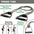 Double Toning Resistance Tube Band Heavy Quality Pull Rope Elastic Exercise Band for Stretching, Full Body Workout. 