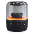 Transparent Bluetooth Speaker with Subwoofer, Ambient Light, and Luminous Effect for Home Audio, Black. 