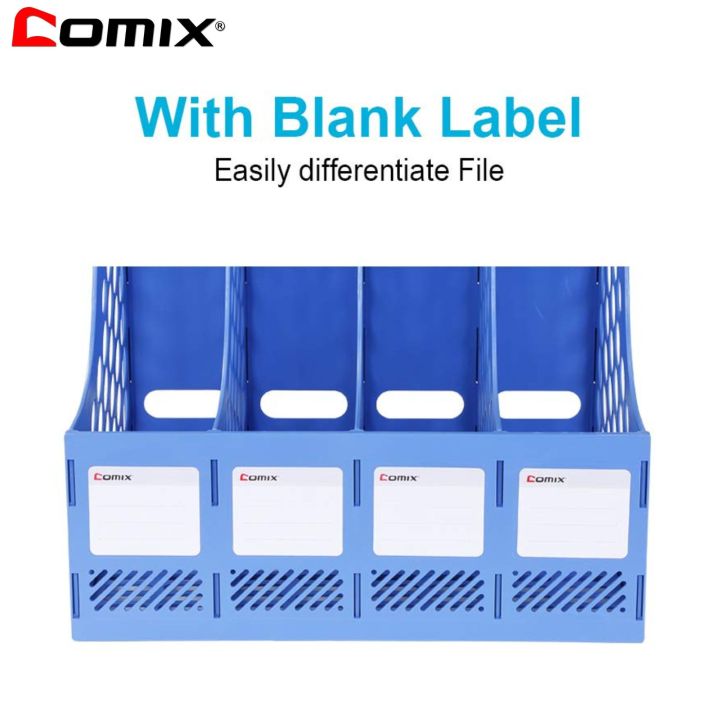 Comix%20Magazine%20File%20Holder%20Sturdy%20Plastic%20Desk%20Organizers%20and%20Storage%20File%204%20Compartments%201%20Pcs%20Pack%20-%20Image%203