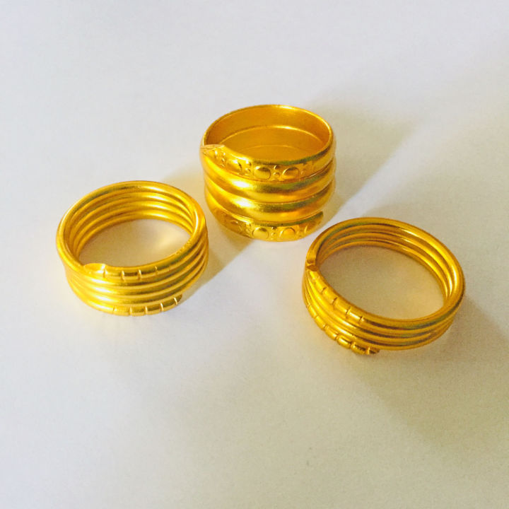 Gold Plated Panchadhatu Beruwa Authi Combo Pack Of 3 Rings