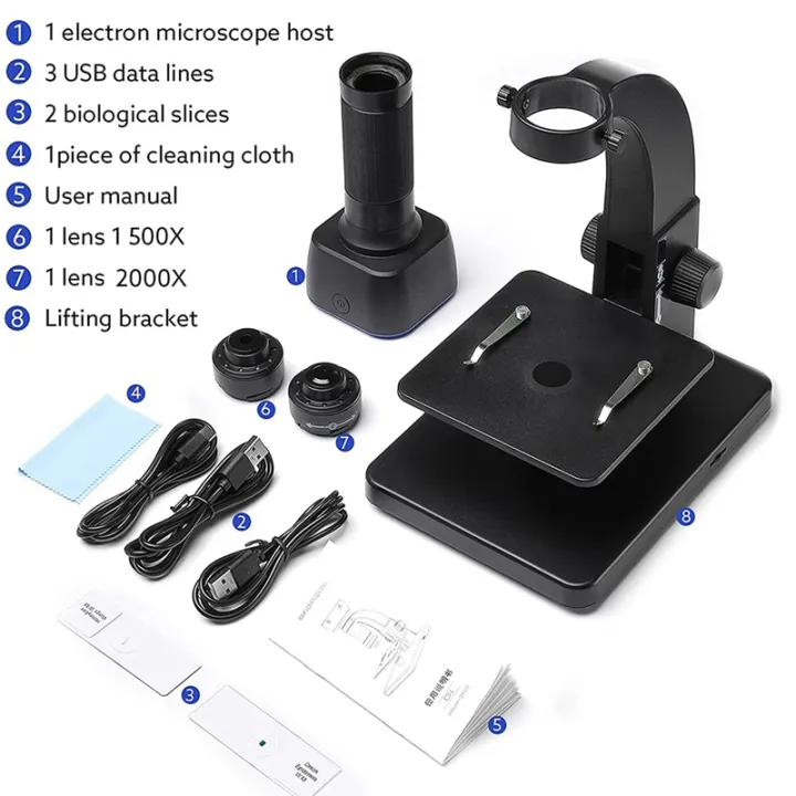 2000X Biological Digital Microscope Wifi USB Microscope with Digital ...