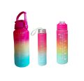 3 In 1 Colorful Sports Water Bottle Multicolor(2000ml-900ml-300ml). 