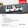 Baltra Gas Stove Lucky 2 Brass Burner Non Automatic Mini Body BGS 181. 