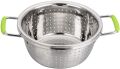 Stainless Steel Colander Strainer/Rice Filter/Fruit & Vegetable Cleaner/Colander/Colanders/Strainer/Strainers/Drainer/Noodles, Pasta, Rice, Pulses, Washing Bowl/Rinse Bowl,22cm Diameter. 