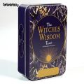 Wenefang Sutuiying 10.3*6cm The Witches’ Wisdom Tarot Deck In A Tin Box with Green High Quality Luxury Gilded Edges 78 Pcs Tarot Cards with Guidebook for Beginners. 