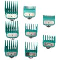VGR Professional Magnetic Clipper Guide Combs Set (1.5mm-19mm) | Durable 8-Piece Metal Attachments For Precision Hair Trimming & Styling (Green). 