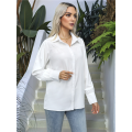 Womens Long Sleeve Office Shirt Tops White M. 