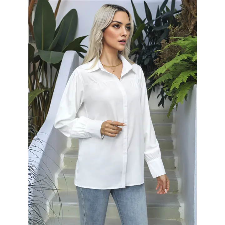 Womens%20Long%20Sleeve%20Office%20Shirt%20Tops%20White%20M%20-%20Image%207