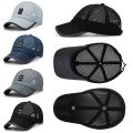 1Pcs New Mesh Men Hat Breathable Polyester Summer Hat Large Brim Adjustable Baseball Cap Outdoor Sport. 