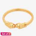 Golden Plated Stylish Panchdhatu Bracelets For Men Set of 2. 