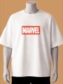Marvel Classic Box Logo Printed T-Shirt (Maroon, White, Cream, Black, Brown, Blue). 