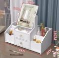 Table Mirror Storage Makeup Box with Drawer. 