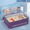 Baby Puzzle Game Montessori Number Matching Toys Cartoon Animal Points Brain Traing Toys Early Educational 3D Number Matching Card Game Christmas Gifts. 