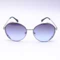Blue/Silver Circular Sunglasses For Women. 