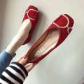 Women Flats Chinese Red Bride Wedding Shoes Square Head Dia Decoration Big 43 44 45 46 Small Size 31 32 33 34 Slip On. 