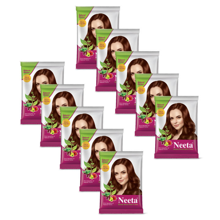 Neeta%20Powder%20Hair%20Color,%20Henna%20Based%20Hair%20Color%20Natural%20Brown%20(15g%20Pack%20of%2010),%20Silky%20Soft%20and%20Shiny%20Hair%20Colour%20with%20Benefits%20of%205%20Natural%20Herbs%20-%20Image%202